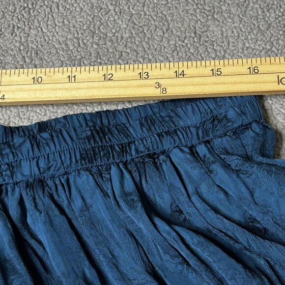 Chico's Pants Womens 2 US Large Blue Jacquard Wide Leg Palazzo Pull-On Culottes - Picture 9 of 13